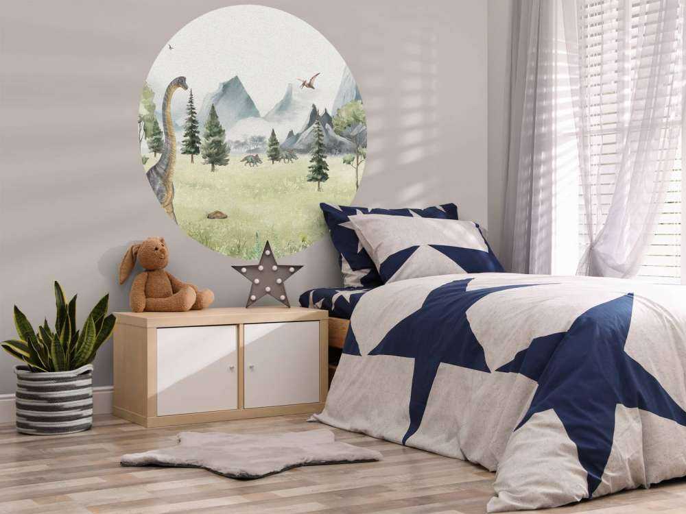 Landschap met dino's in kleur