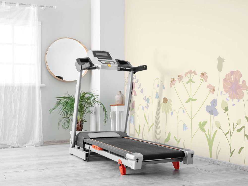 Bloemenveld beige, oud roze, groen en lila