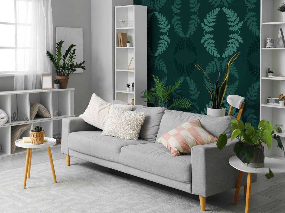 Groen patroon met takje hemlock