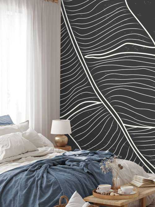 Zwart-witte blad illustratie