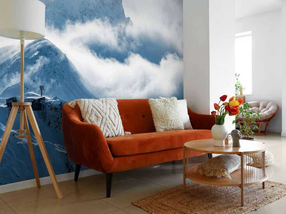 Mist over winterbergtoppen