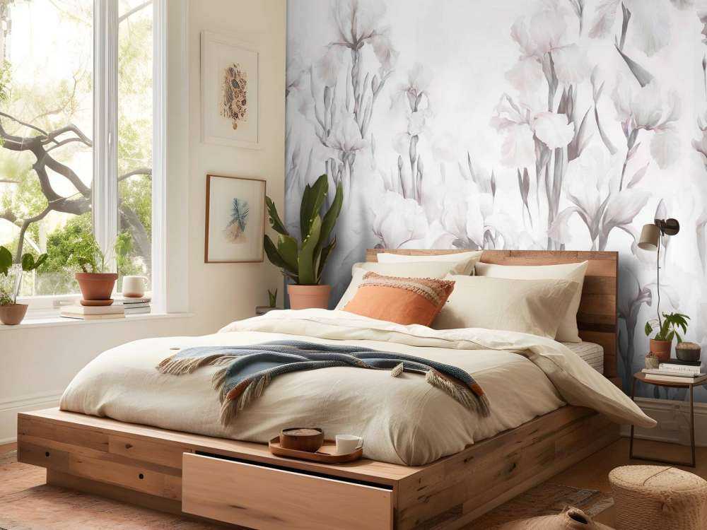 Irises Dance Seamless Soft Gray