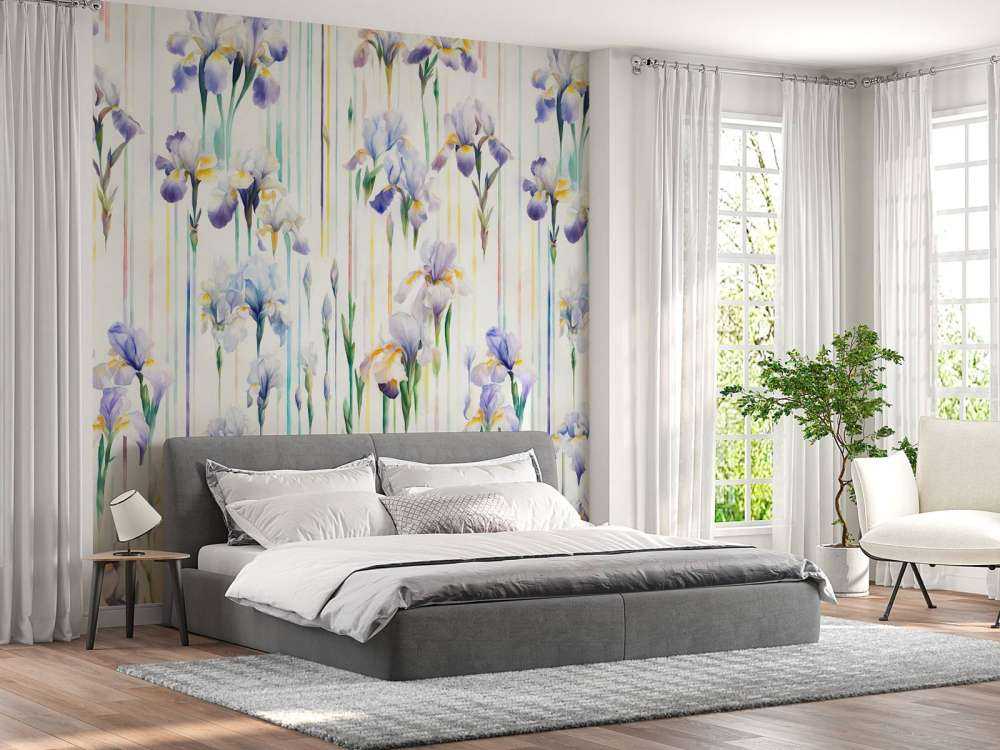 Irises and Stripes Seamless Pastel