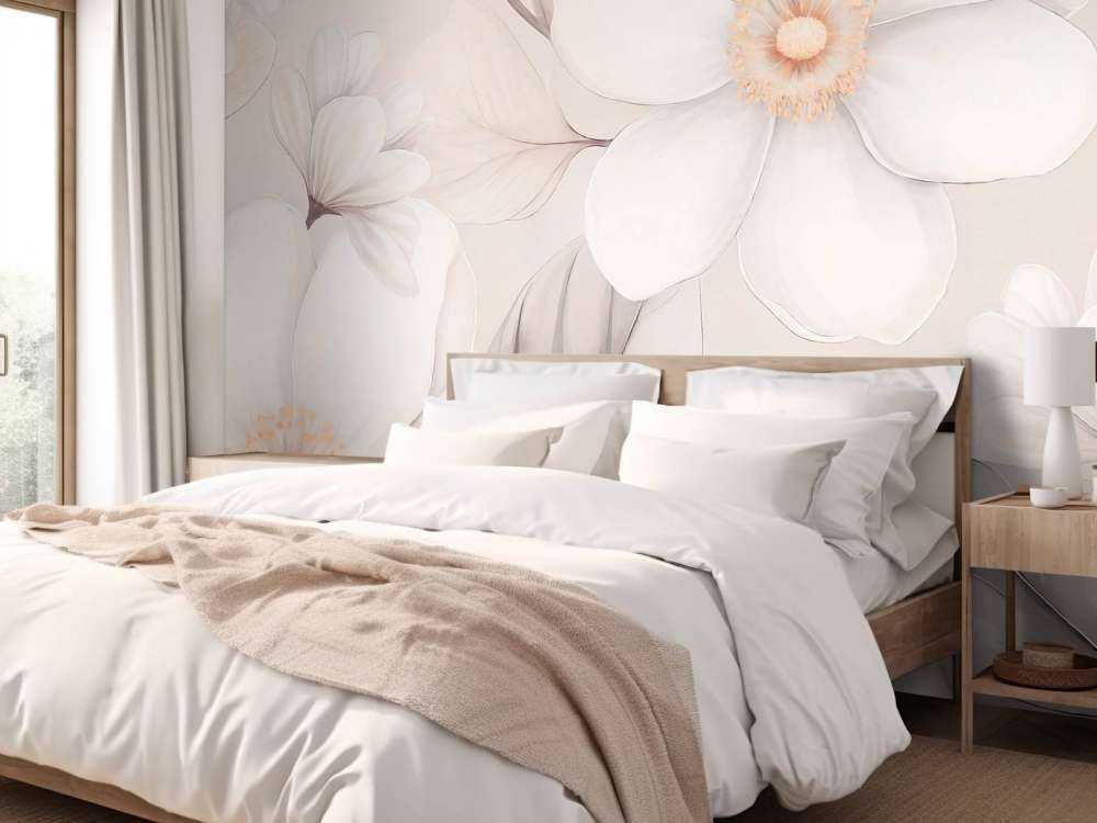 Zachte magnoliabloemen in crème