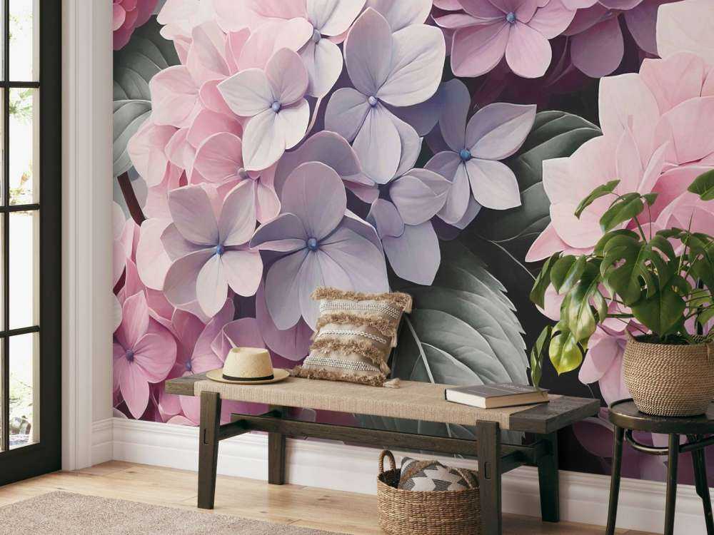Zachte hortensia’s in pasteltinten