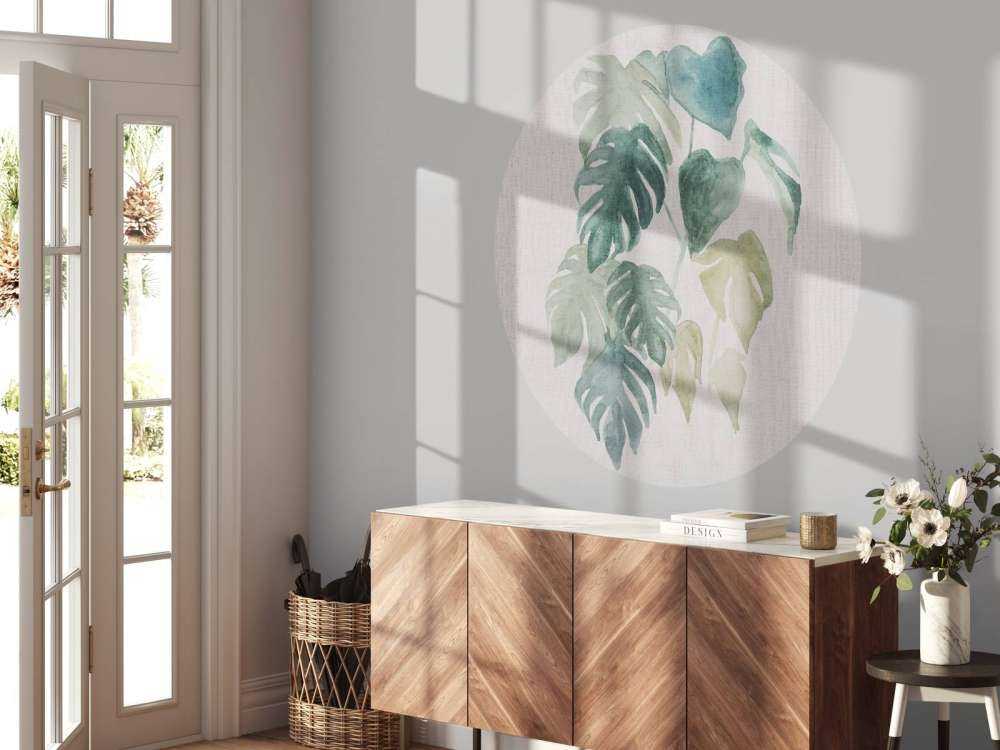 Aquarelbladeren in tropische tonen