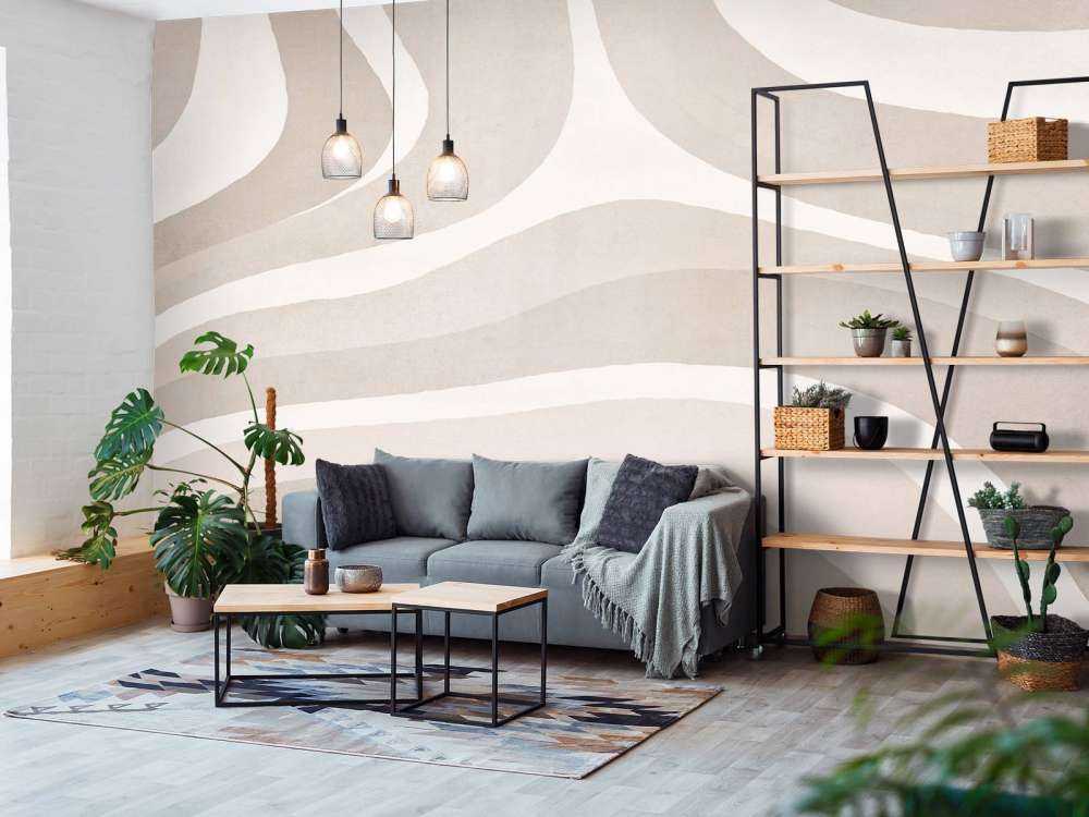 Retro Boho Shapes And Forms Sandy Beige