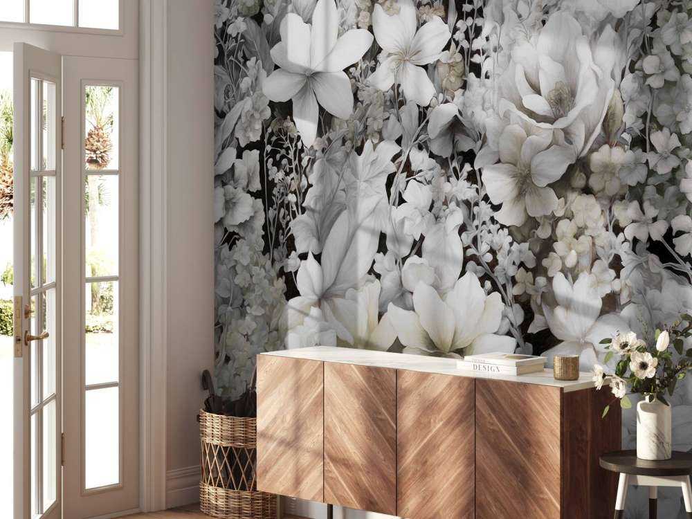 Flower festivalSEAMLESS Gray