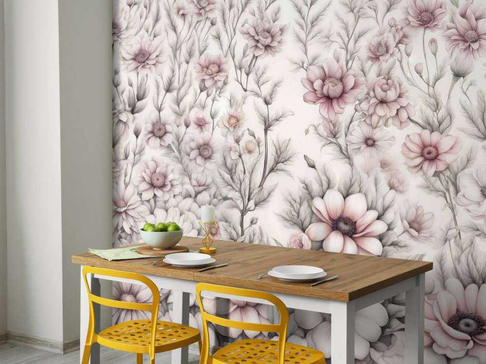 Floral romantic wall Pink