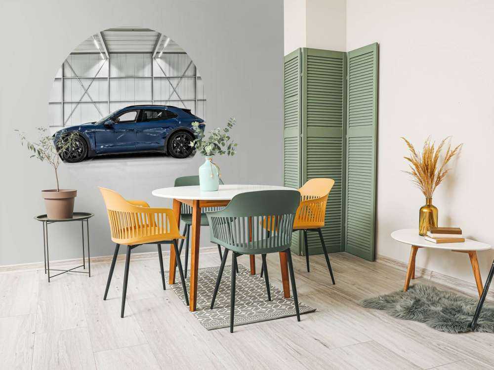 Porsche in industriehal