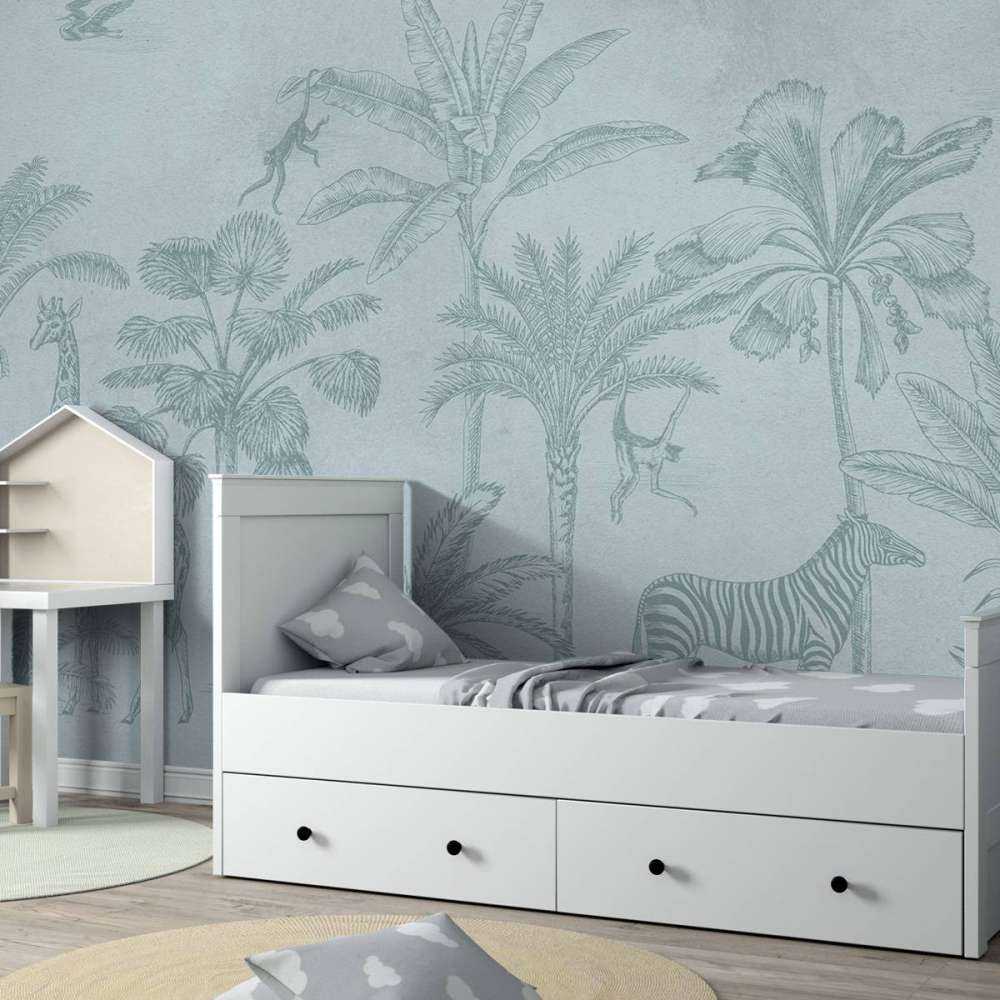 Tropisch dierenjungle blauw