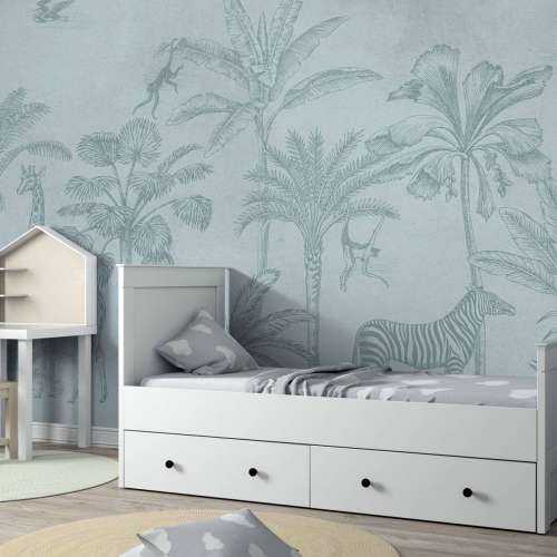 Tropisch dierenjungle blauw