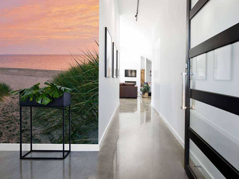 Duin doorgang met zonsopkomst