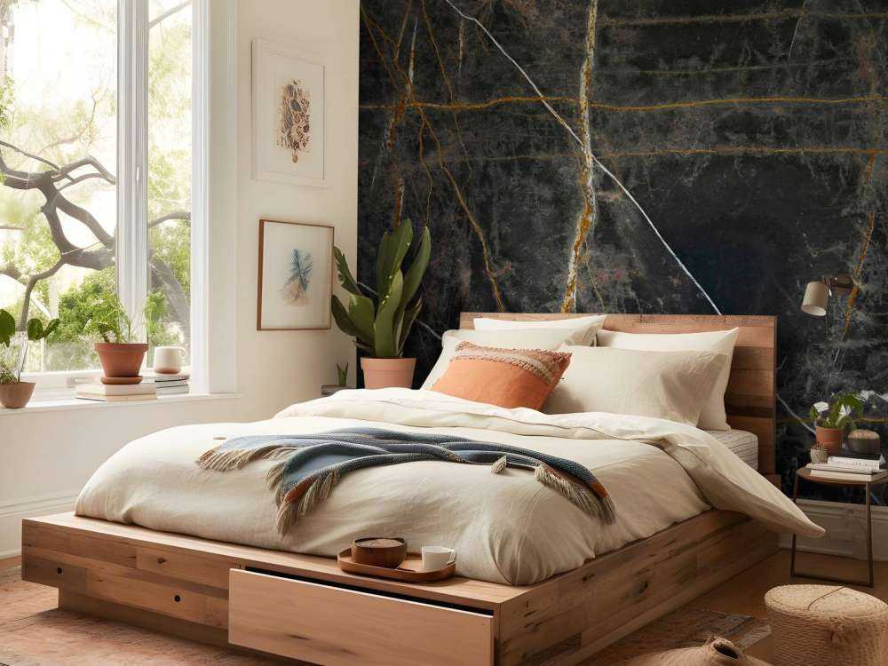 Zwart marmer met kopertinten