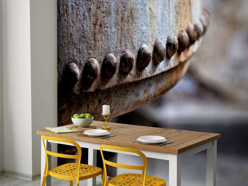 Detail van een verroeste stoomketel