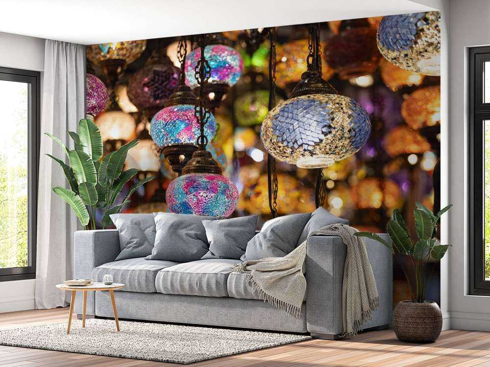 Kleur volle glazen lampen