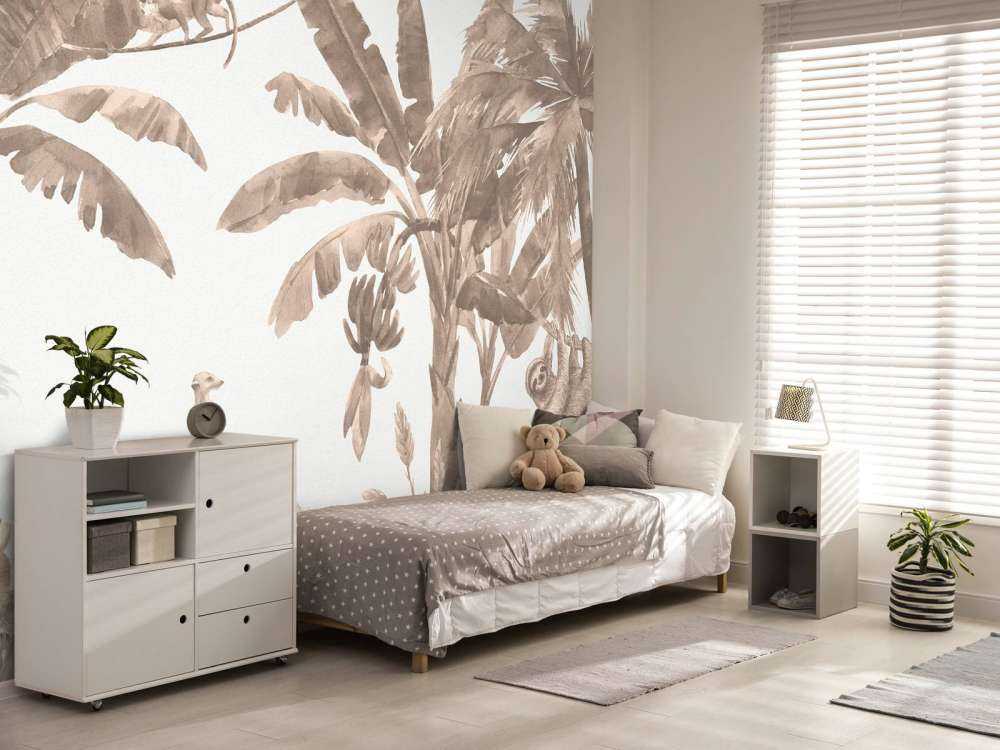 Kleine jungle dieren in taupe
