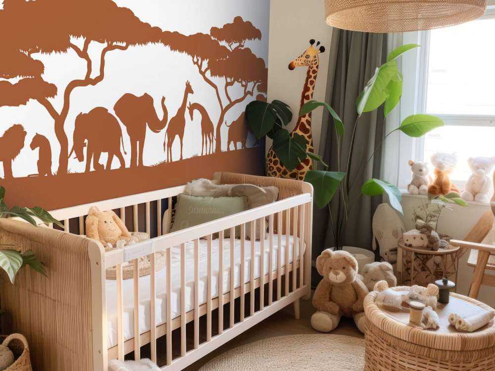 Silhouette safaridieren, roestkleur