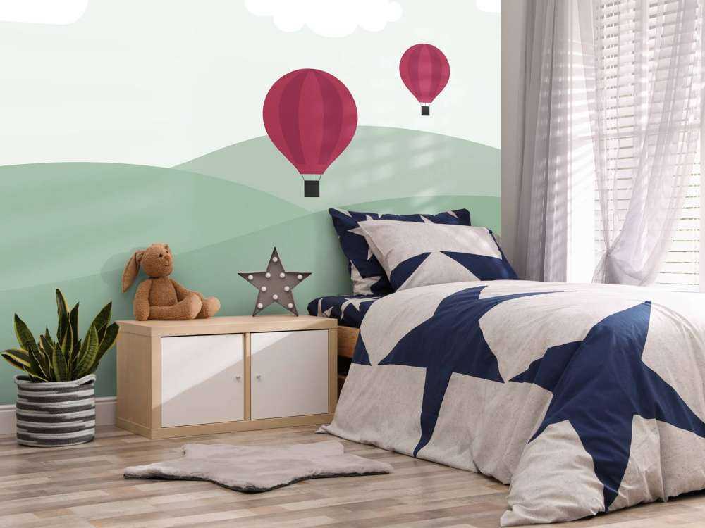 Heuvels met luchtballonnen