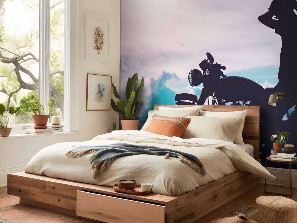 Silhouet motorrijder