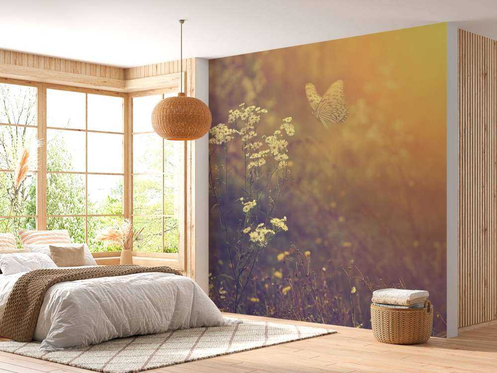 Vlinder met bloemen