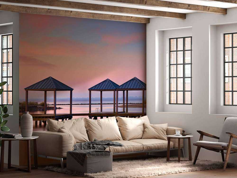 Zwemsteiger bij zonsopkomst