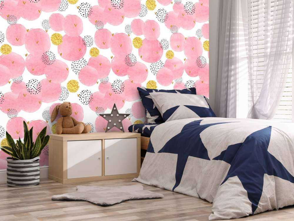 Roze en gouden cirkels