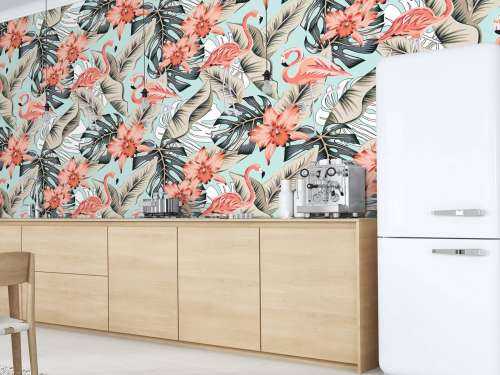 Tropische roze flamingo