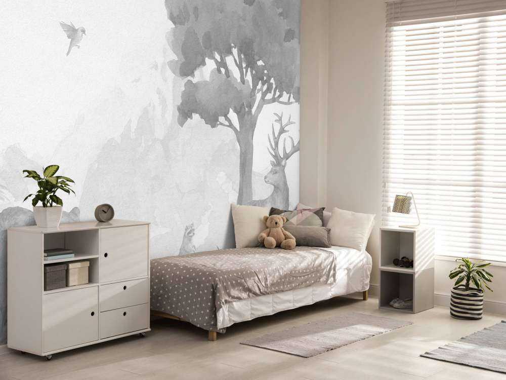 Bosdieren in zwart-wit