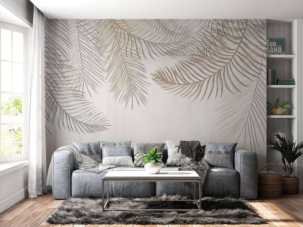 Beige gekleurde palmbladeren