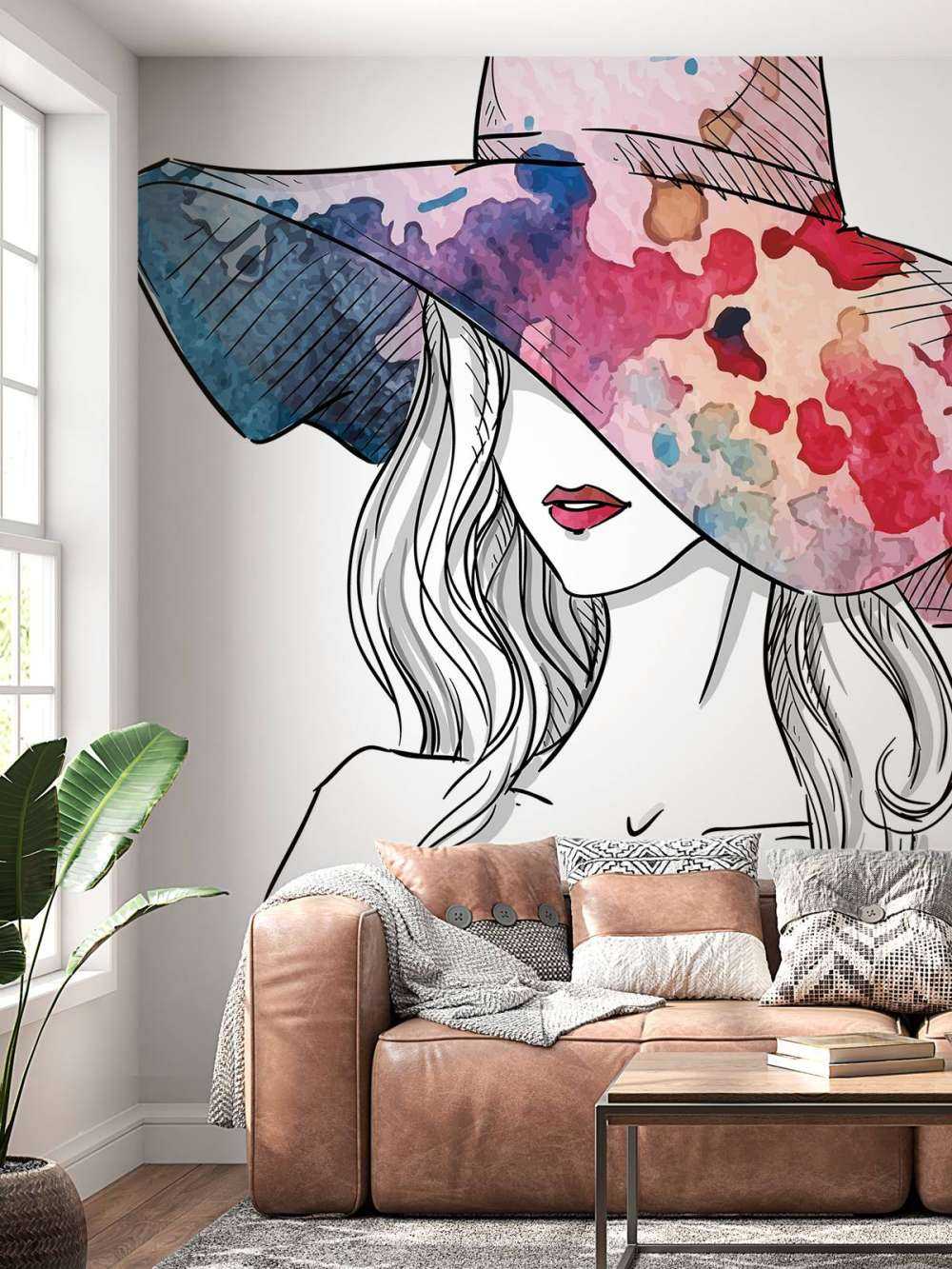 Schets van een vrouw met een hoed