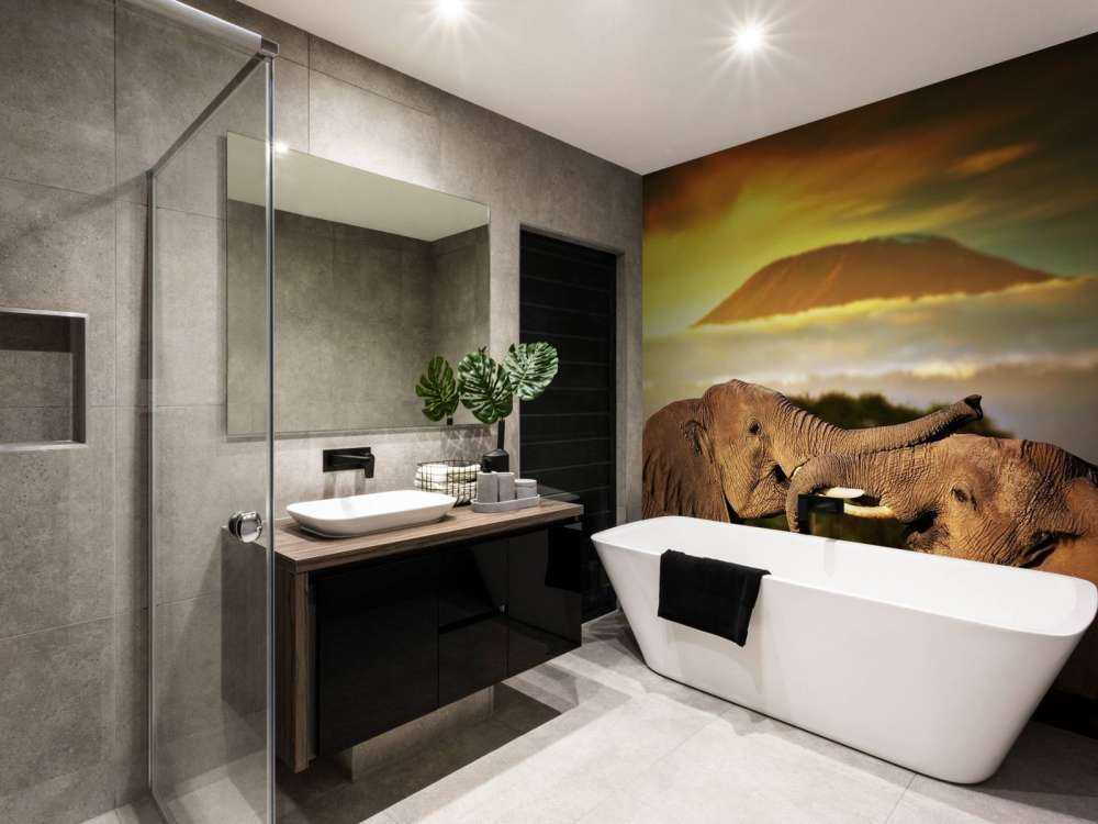 Olifanten spelen bij zonsondergang