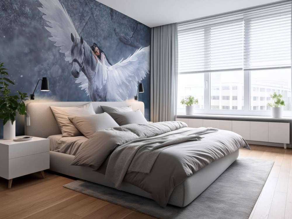 Witte eenhoorn in de winter