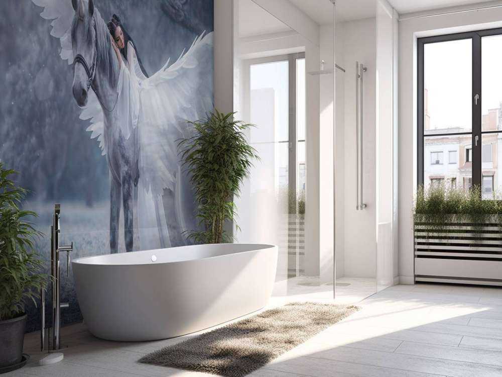 Witte eenhoorn in de winter