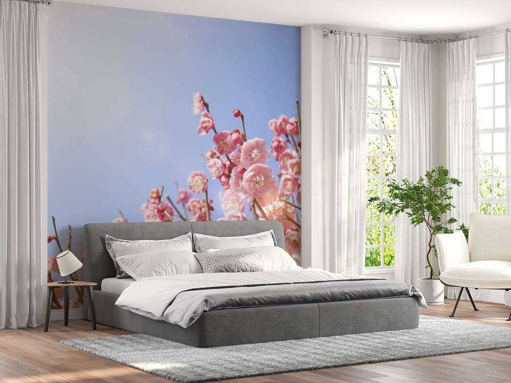 Bloesem bloemen met blauwe lucht