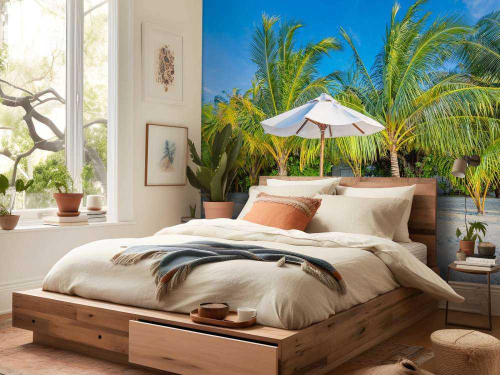 Zonnebaden op het witte strand