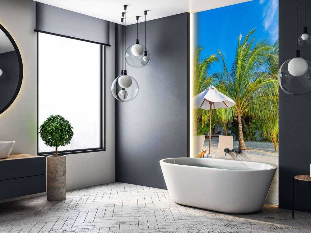 Zonnebaden op het witte strand