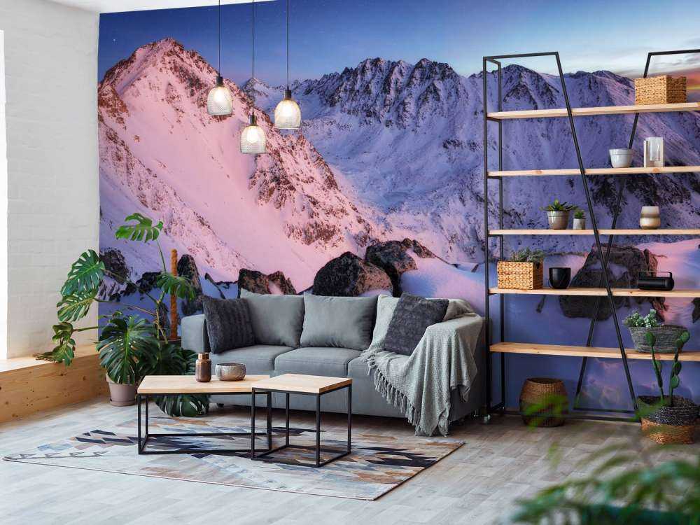 Ingesneeuwd berglandschap in Slowakije