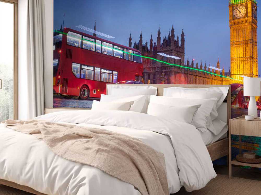 Het Londens verkeer in de avond