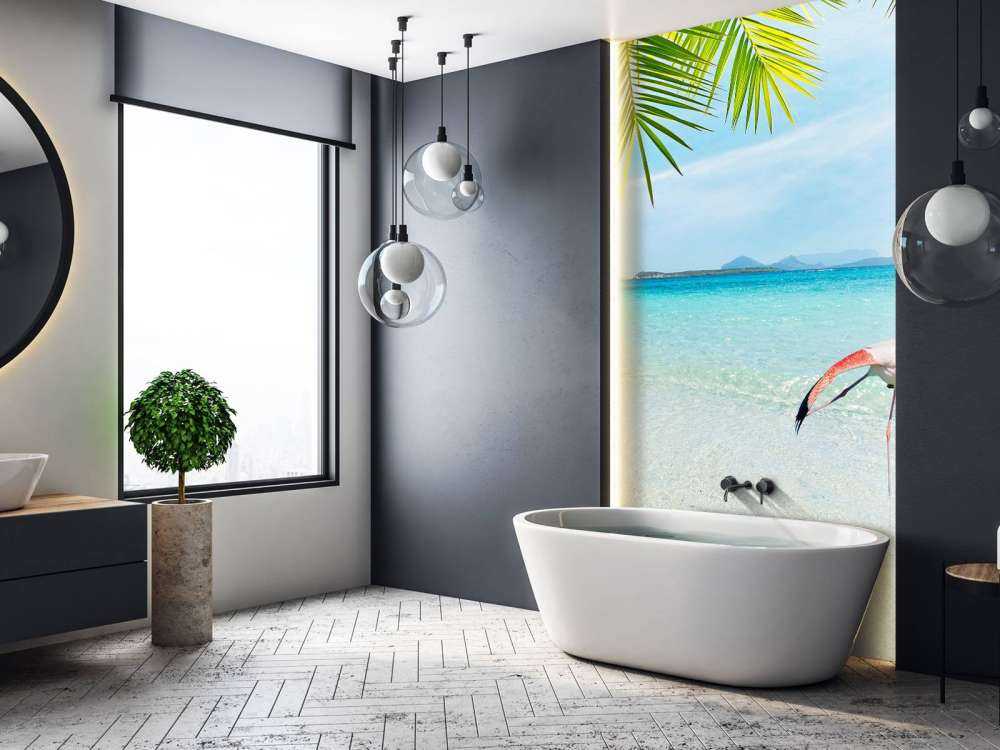 Flamingo op Tropisch Strand