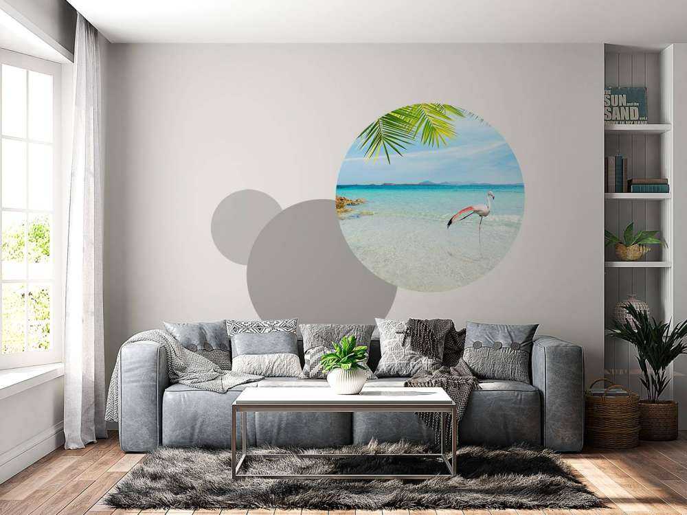 Flamingo op Tropisch Strand