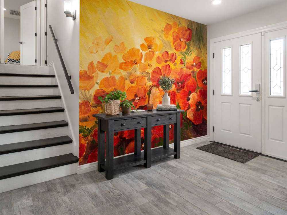 Olieverfschilderij van klaprozen