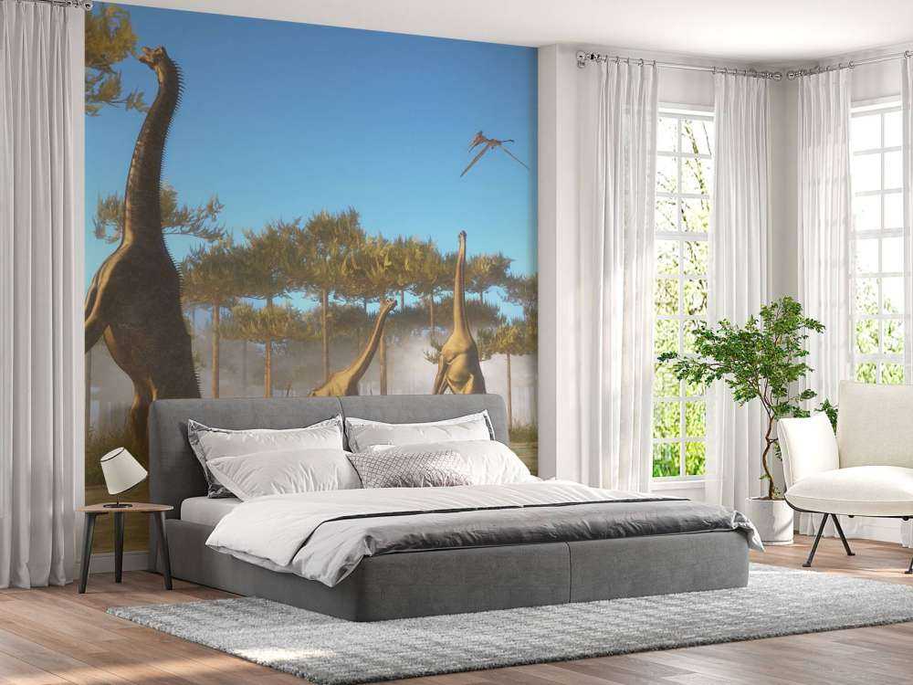 Dinosaurussen in de mist