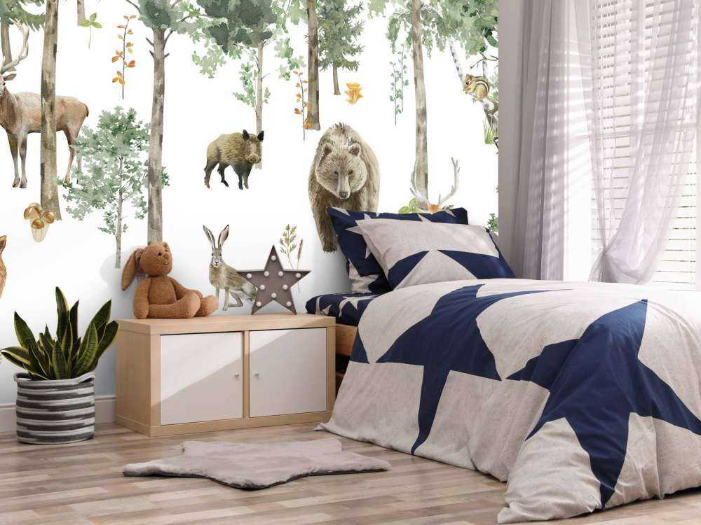 Bosdiertjes van waterverf