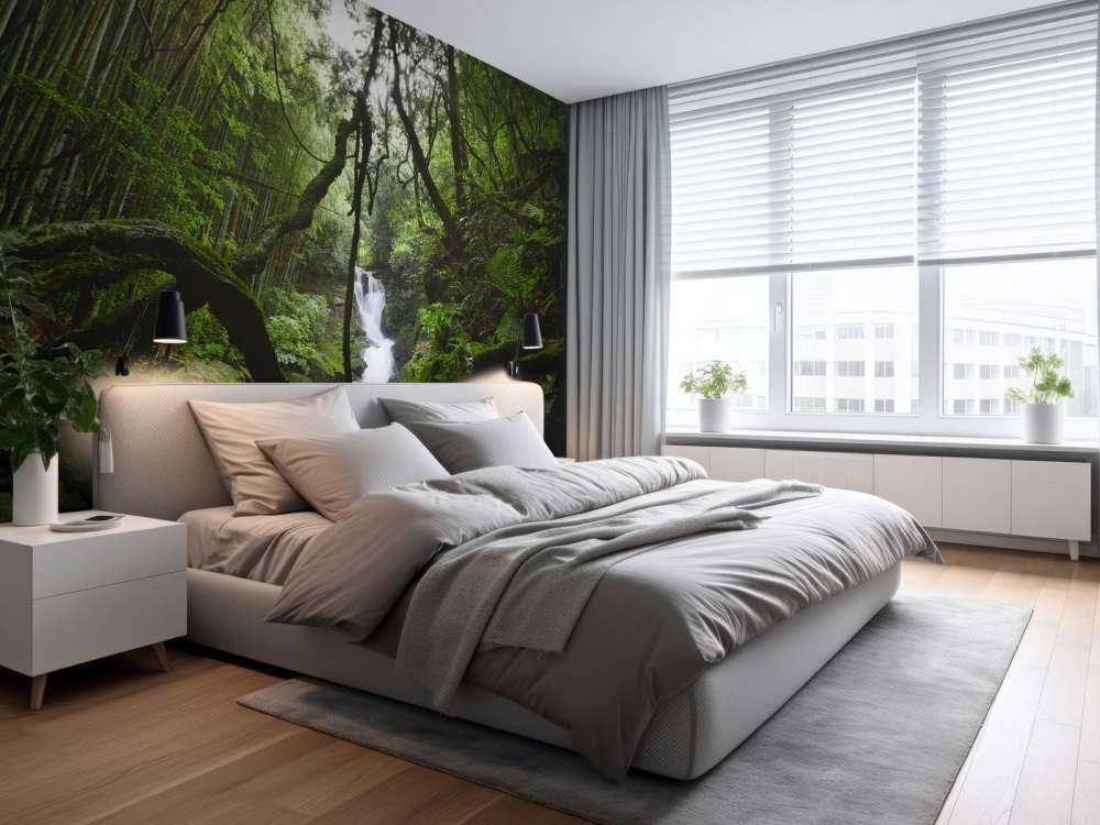 Waterval omgeven door bomen