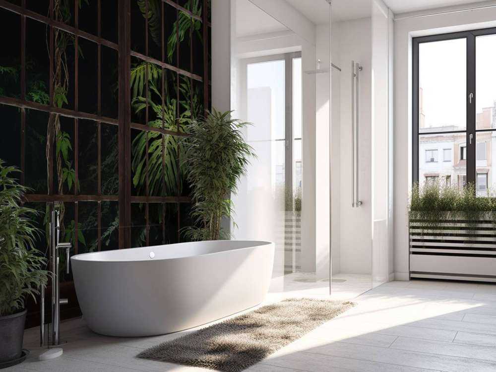 Botanische planten achter ramen