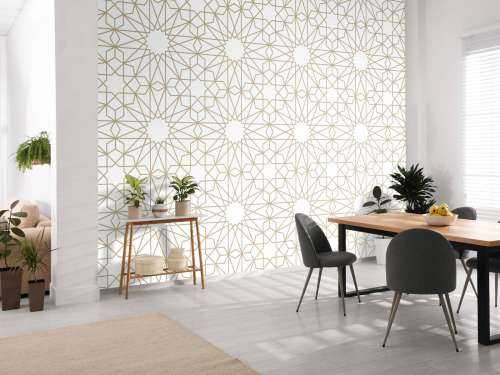 Geometrische bloemen, wit