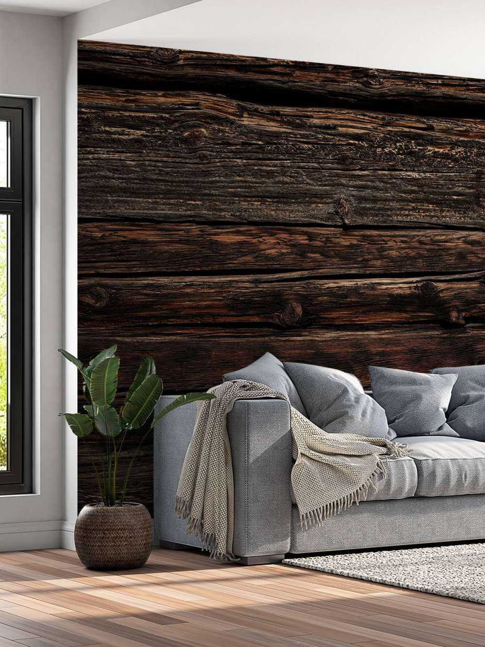 Donker oud horizontaal hout