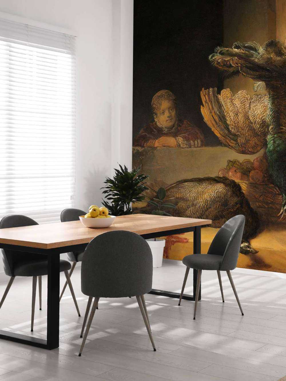 Stilleven met pauwen