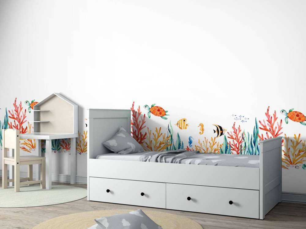 Zeeleven tekening met een witte achtergrond